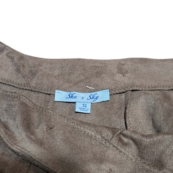 She+Sky faux swede leather skirt. Size S tan skirt. - Picture 4 of 6